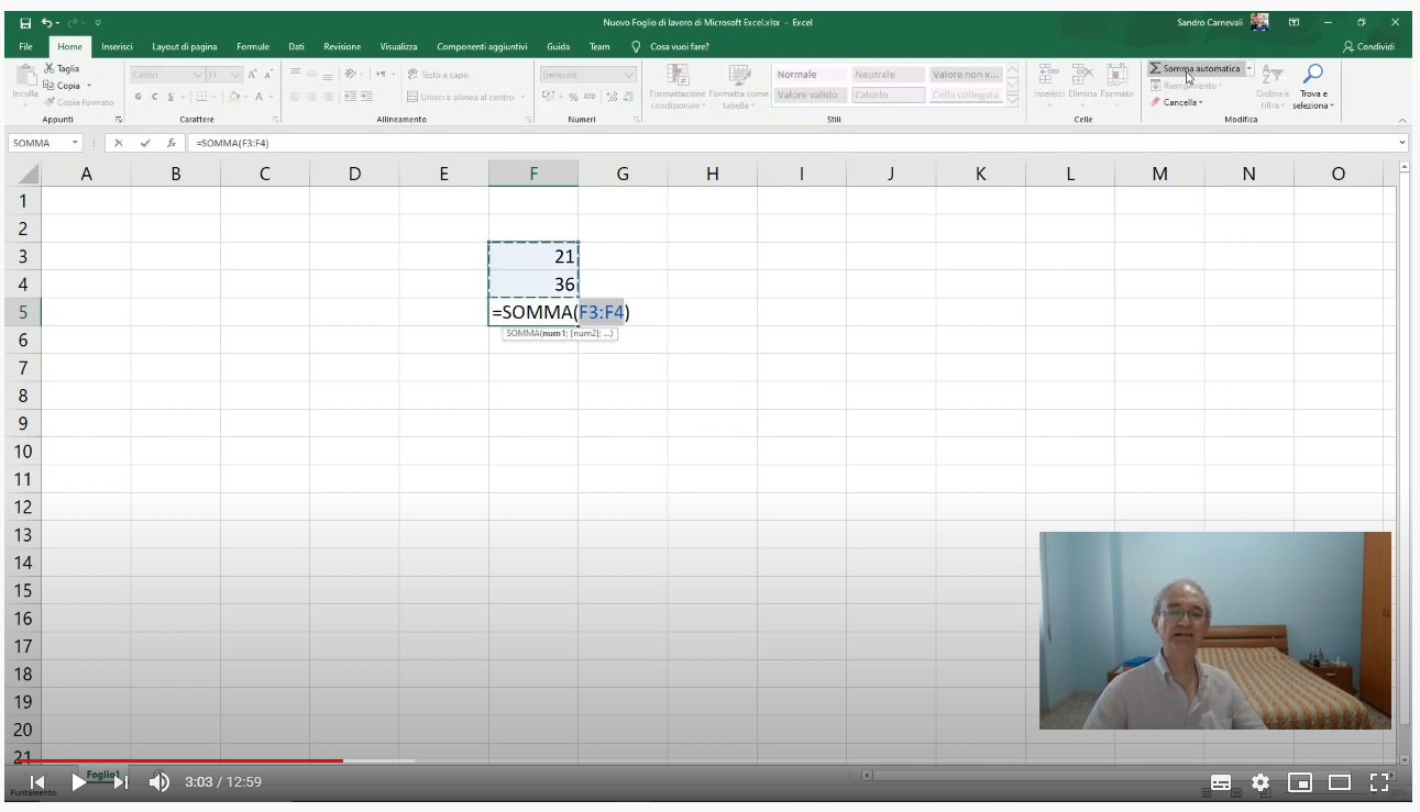 Excel ITA - Corso di Excel Lezione 6: Funzioni Elementari